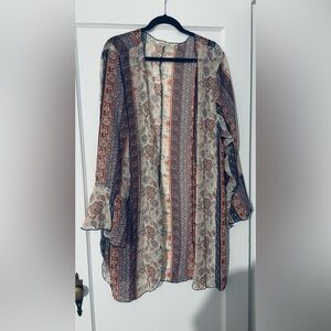 Liberty Love Floral Patterned Kimono Cardigan size 3x